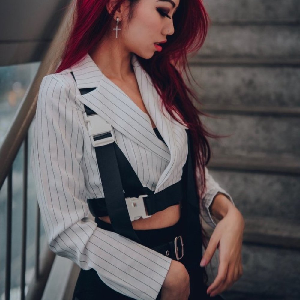 Sundae Striped Strappy Long Sleeve Crop